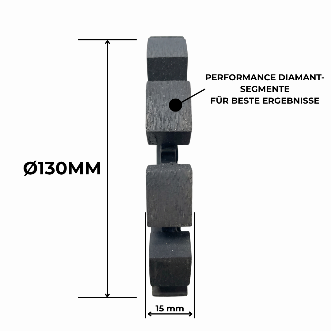 Diamant-Frässcheibe Fußbodenheizung PERFORMANCE 15mm – Ø130mm