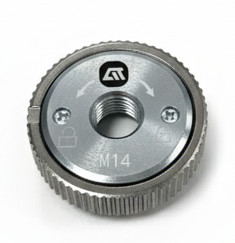 Gerändelte Schnellspannmutter M14 für Winkelschleifer, Draufsicht